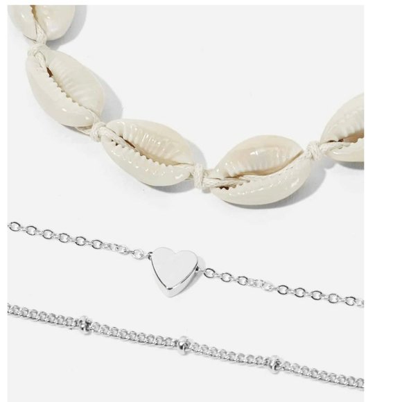 RESTOCK 🚨 Shell & Heart Charm Ankle Bracelet Set - Picture 4 of 5